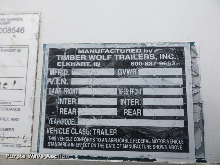 image for item BI9146 1995 Timberwolf enclosed cargo trailer