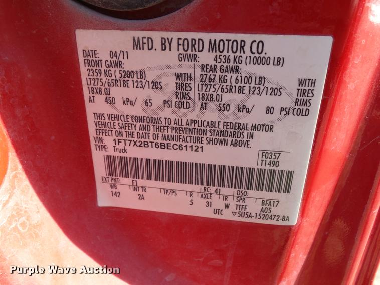 image for item CB9816 2011 Ford F250 Super Duty SuperCab pickup truck