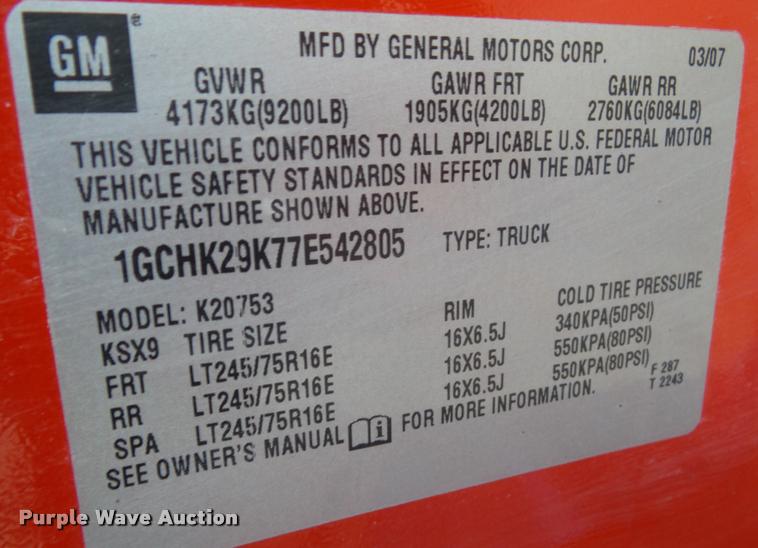 image for item CB9818 2007 Chevrolet Silverado 2500HD Ext. Cab pickup truck