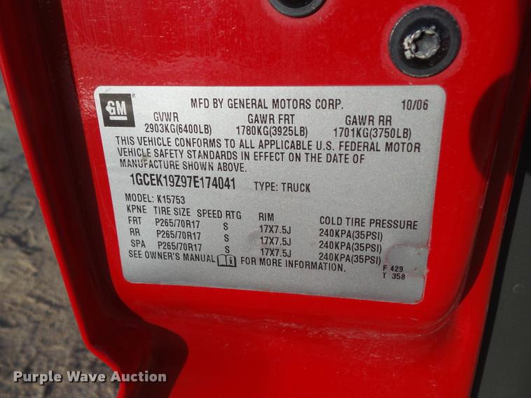 image for item CB9819 2007 Chevrolet Silverado Classic 1500 Ext. Cab pickup truck