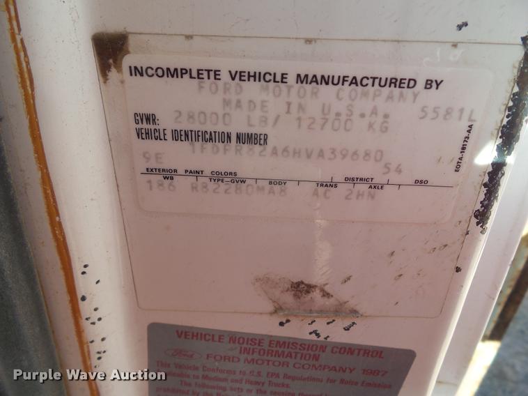 image for item CB9824 1987 Ford LN8000 dump truck