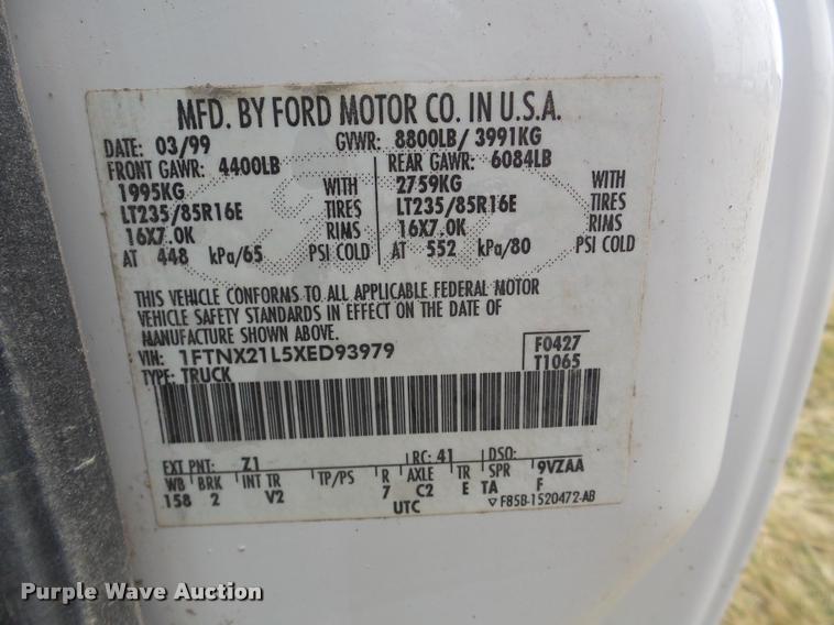 image for item DA7280 1999 Ford F250 Super Duty SuperCab pickup truck