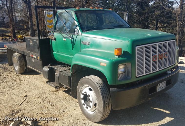 image for item DB1510 1990 GMC TopKick flatbed truck