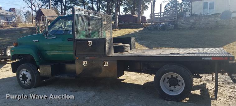 image for item DB1510 1990 GMC TopKick flatbed truck