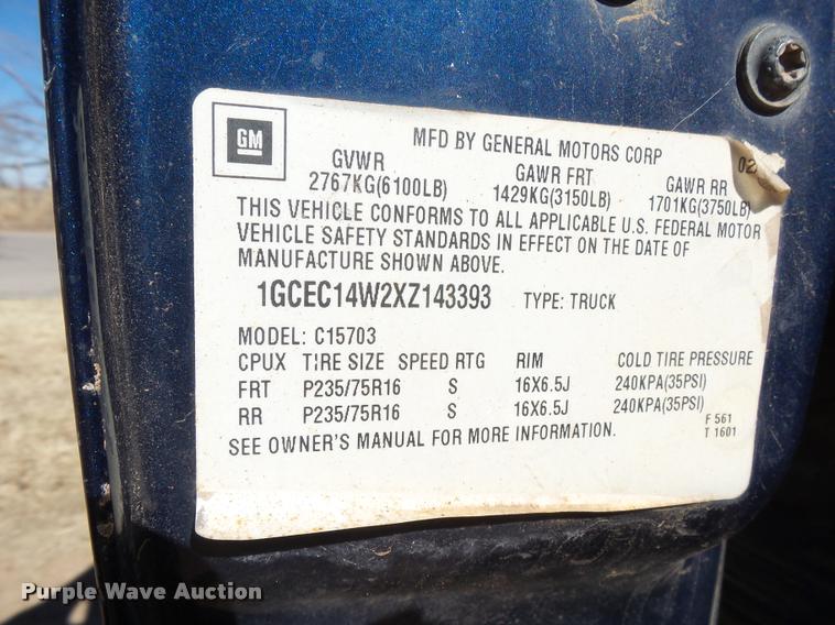 image for item DB1931 1999 Chevrolet Silverado 1500 pickup truck