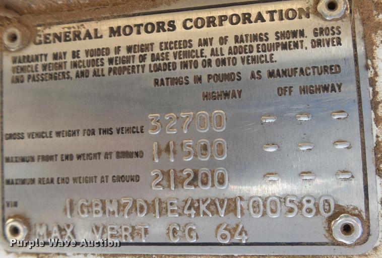 image for item DB1934 1989 Chevrolet Kodiak digger derrick truck