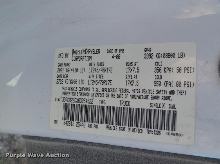 image for item DB2341 2006 Dodge Ram 2500 Quad Cab pickup truck