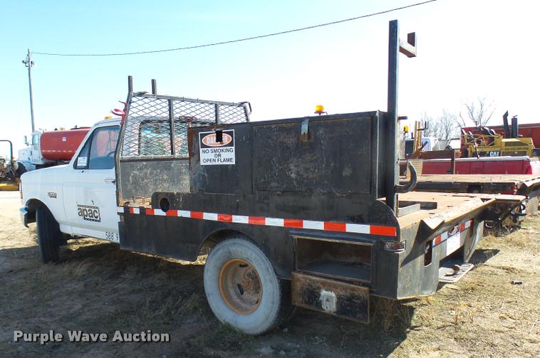 image for item DB2343 1997 Ford F350 XL flatbed pickup truck