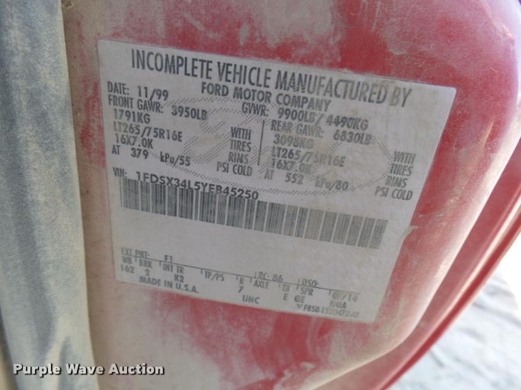 image for item DB2344 2000 Ford F350 Super Duty XL SuperCab utility truck