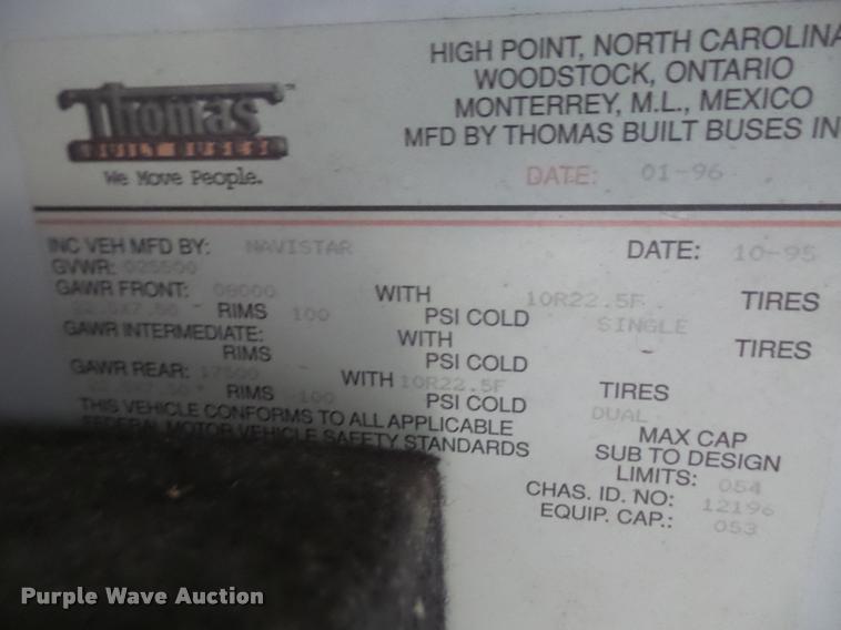 image for item DB2995 1996 International 3800 school bus