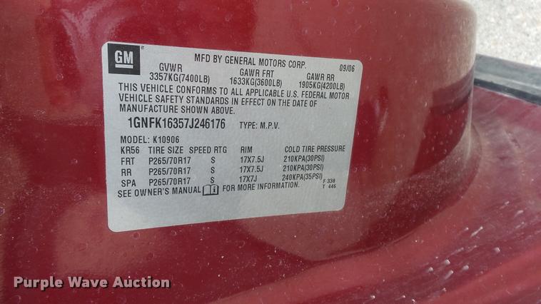 image for item DB3793 2007 Chevrolet Suburban 1500 SUV