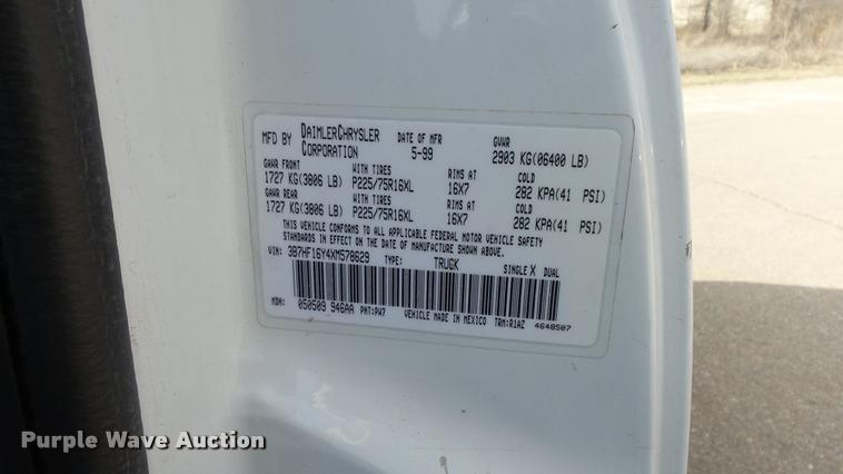 image for item DB3802 1999 Dodge Ram 1500 Sport pickup truck