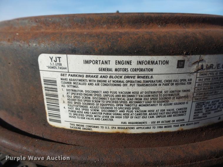 image for item DC9034 1986 Chevrolet 5.7L V8 gas engine