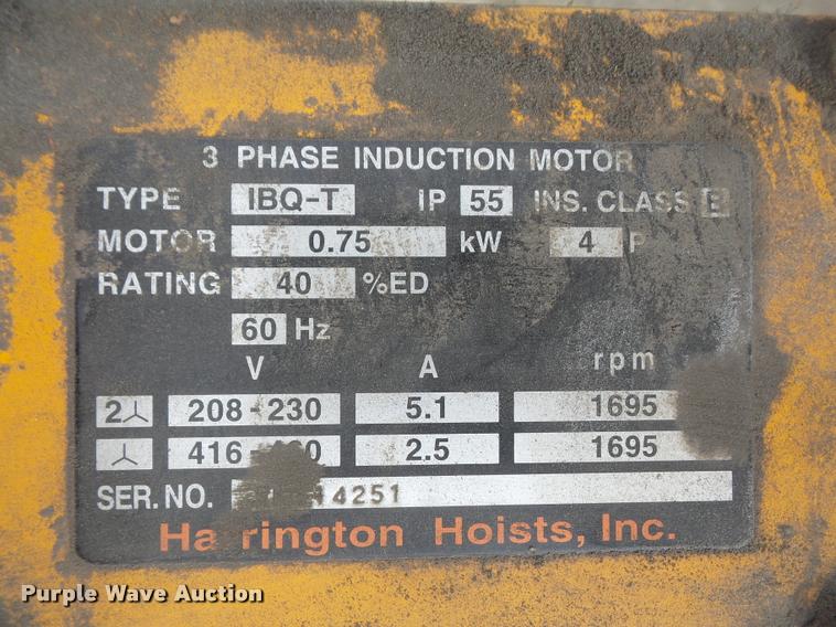 image for item DC9077 Harrington hoist with dolly