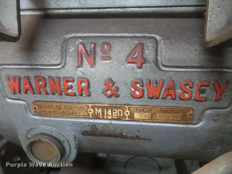 image for item DC9129 Warner & Swasey No. 4 metal lathe
