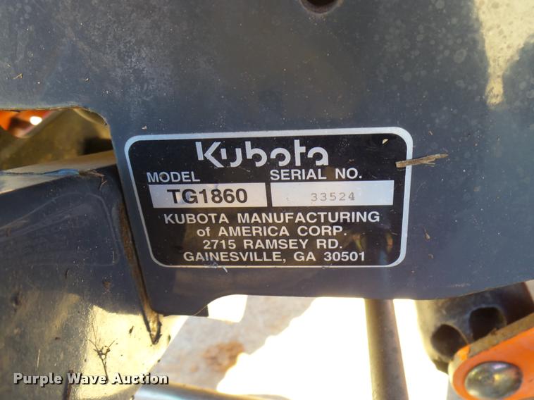 image for item DG9601 Kubota TG1860 lawn mower