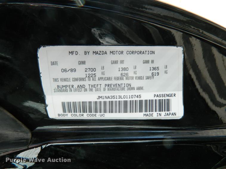 image for item J8757 1990 Mazda MX-5 Miata convertible