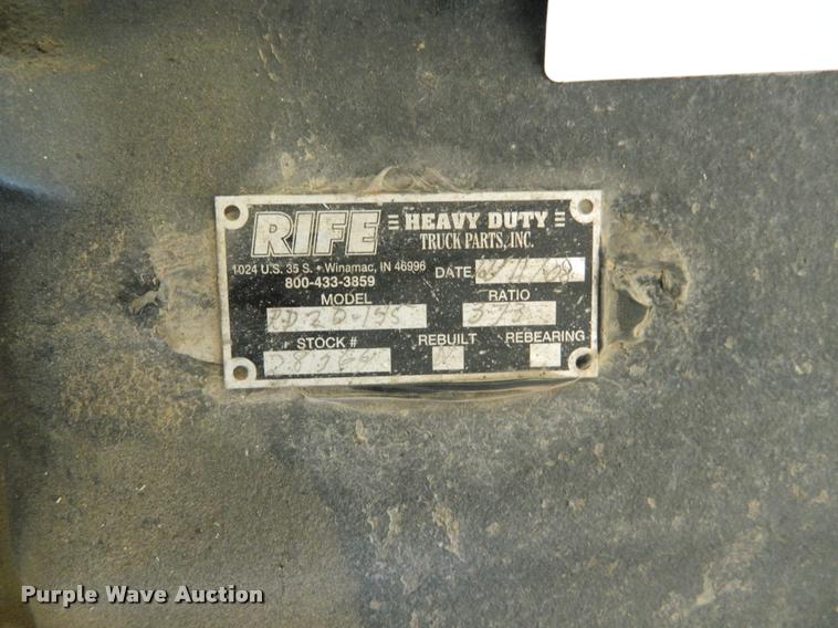 Rife RD20145 rebuilt rear end differential in Goodland, KS Item J8760 sold Purple Wave