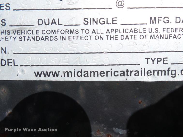 image for item K3343 2009 Mid-america equipment trailer