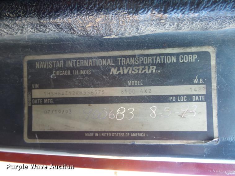 image for item L4586 1994 International 8100 flat dump bed truck