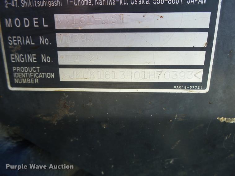 image for item DA3327 2008 Kubota KX161-3 compact excavator