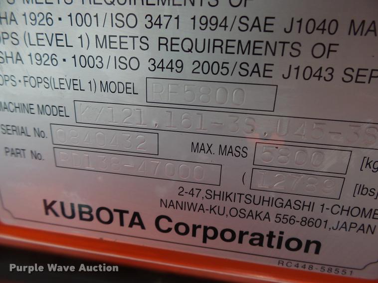 image for item DA3327 2008 Kubota KX161-3 compact excavator