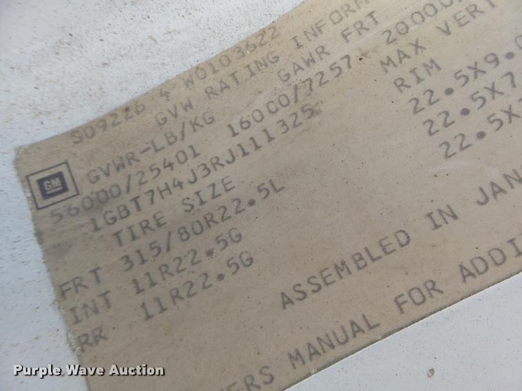 image for item DA3329 1994 Chevrolet Kodiak dump truck