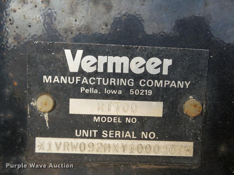 image for item DA7364 2000 Vermeer RT700 trencher