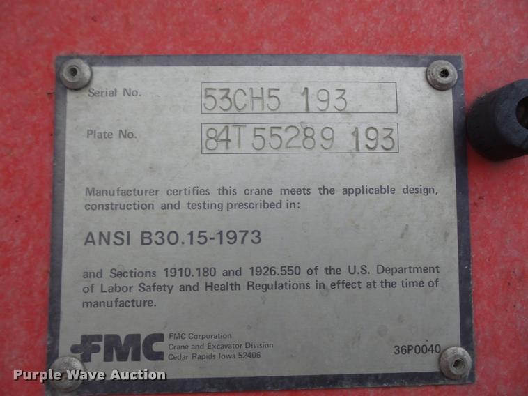 image for item DB0743 1982 Link Belt HSP8040 crane