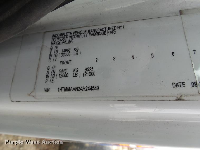 image for item J2629 2010 International DuraStar 4300 truck chassis