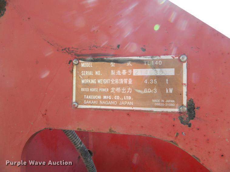 image for item J8758 2005 Takeuchi TL140 skid steer