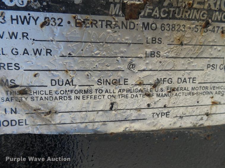 image for item K3345 2012 Mid-america utility trailer