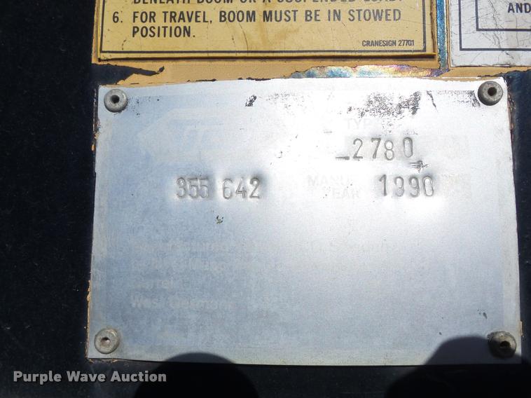 image for item K7702 1990 Dunbar Tico 2780 knuckle boom