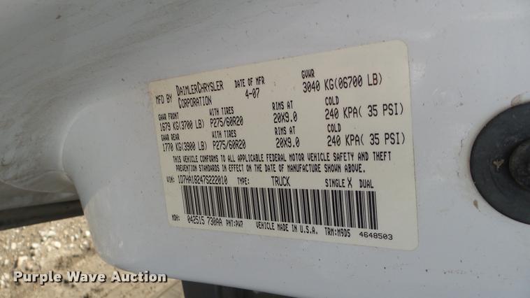 image for item DA0393 2007 Dodge Ram 1500 Quad Cab pickup truck