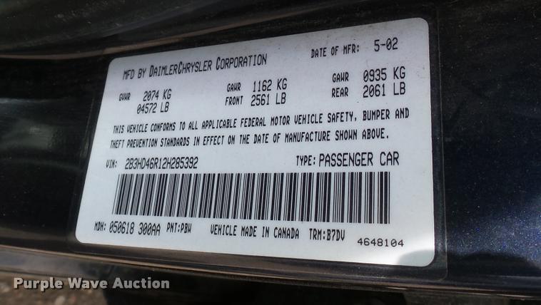 image for item DQ9968 2002 Dodge Intrepid