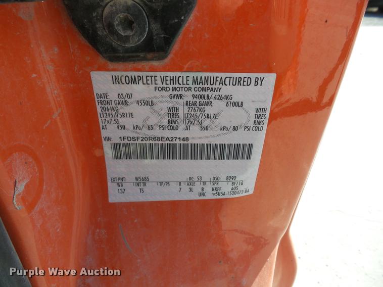 image for item AG9058 2008 Ford F250 Super Duty utility bed pickup truck