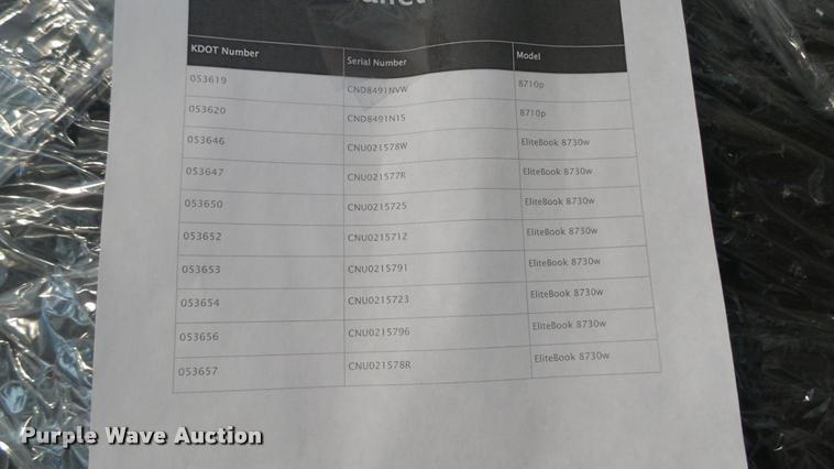 image for item AT9544 (10) HP laptop computers