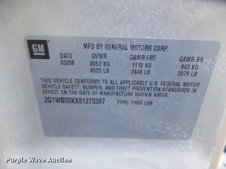 image for item DA7701 2008 Chevrolet Impala LS