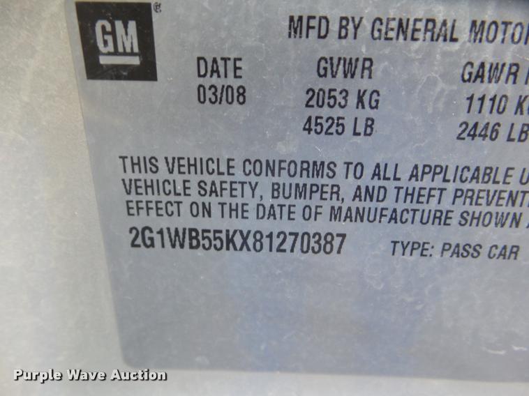 image for item DA7701 2008 Chevrolet Impala LS