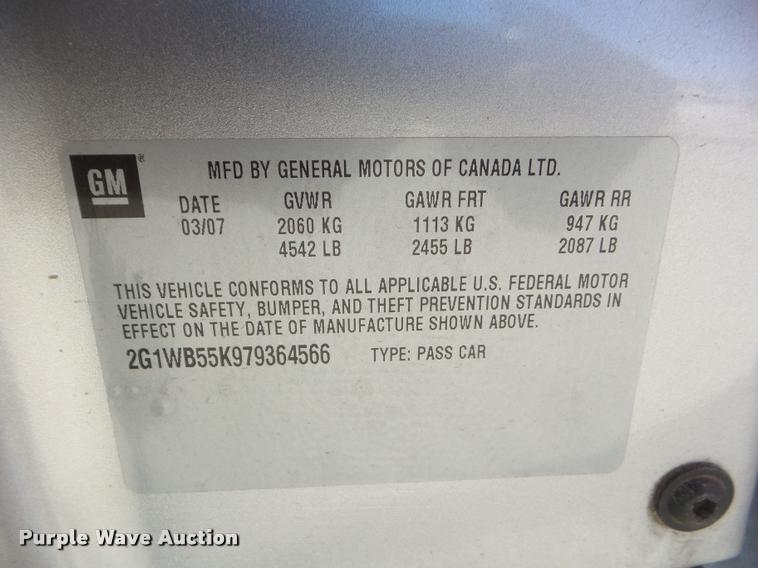 image for item DA7702 2007 Chevrolet Impala LS