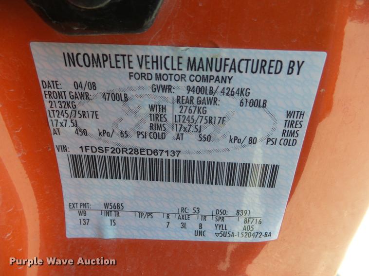 image for item DA7703 2008 Ford F250 Super Duty XL utility truck