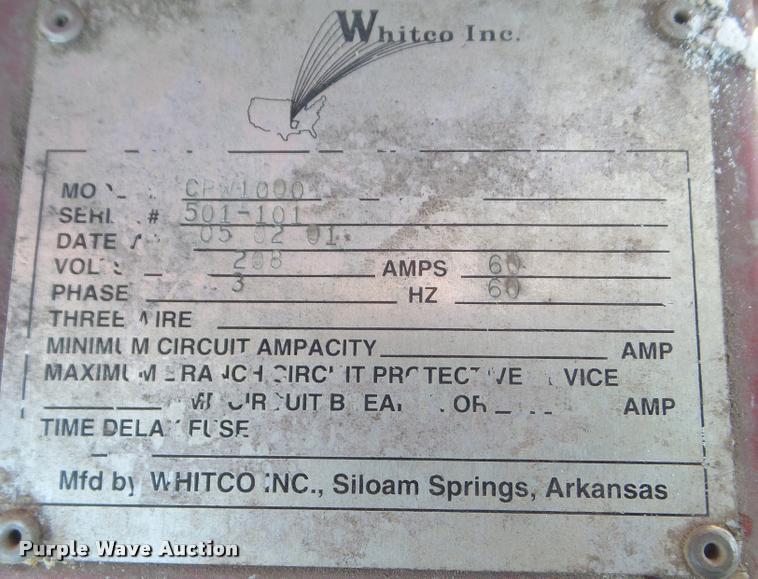 image for item DA7710 2001 Whitco CPW-1000 parts washer