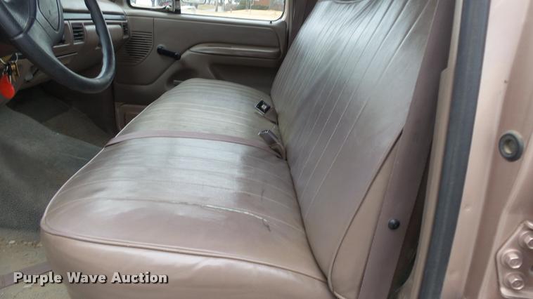 image for item DB0704 1997 Ford F250 Super Duty XL Crew Cab utility bed pickup truck