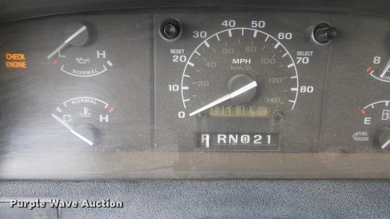 image for item DB0704 1997 Ford F250 Super Duty XL Crew Cab utility bed pickup truck