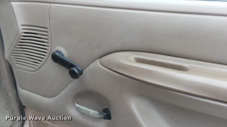 image for item DB0704 1997 Ford F250 Super Duty XL Crew Cab utility bed pickup truck