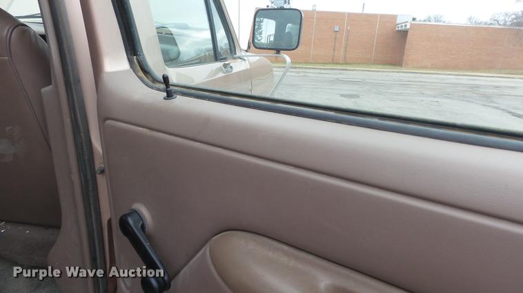 image for item DB0704 1997 Ford F250 Super Duty XL Crew Cab utility bed pickup truck