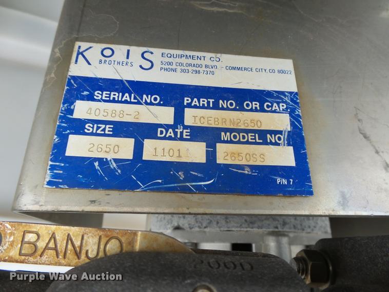 image for item DB1911 2002 Kois Systems BRN2650SS salt brine mixer