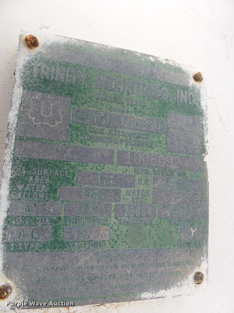 image for item AL9014 Trinity steel anhydrous ammonia tank