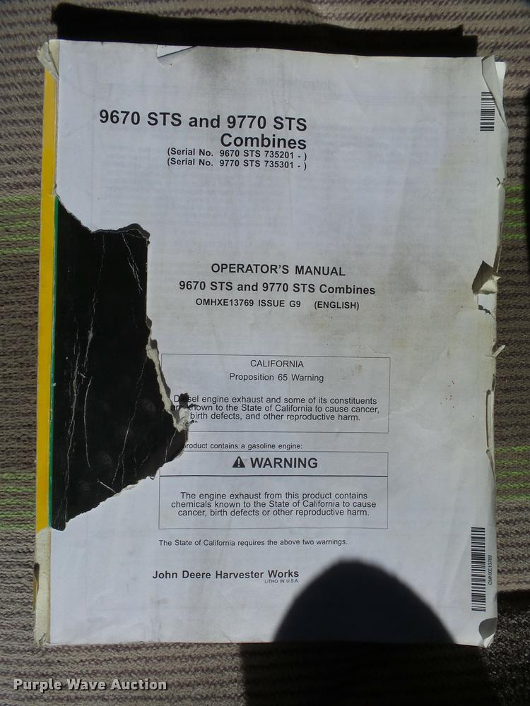 image for item DB1920 2010 John Deere 9670 STS combine