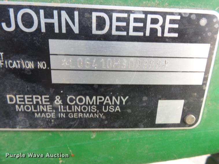 image for item K3328 2001 John Deere 6410 tractor